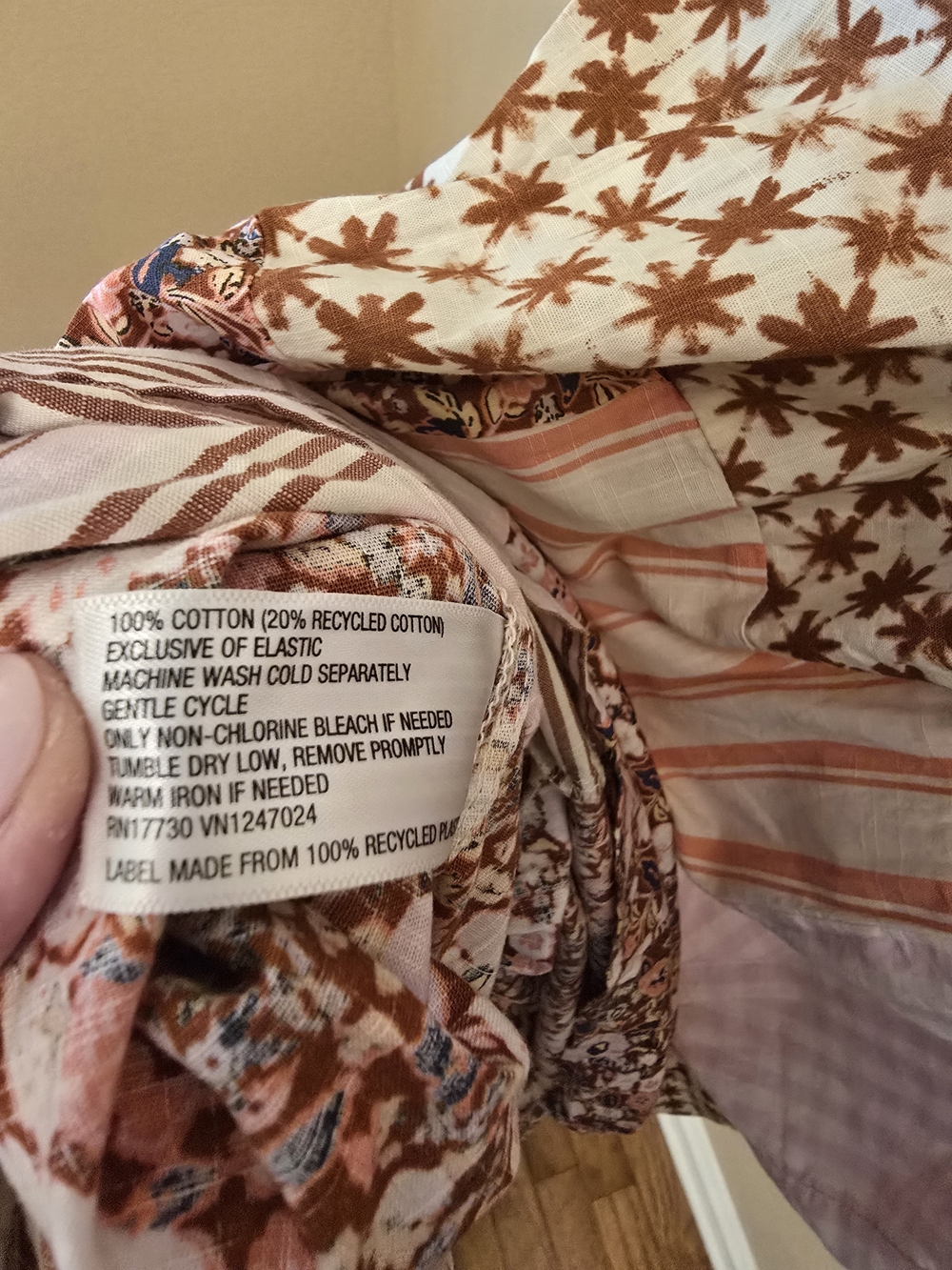 Universal Thread Pink/Brown Patchwork Boho Maxi Dress Size Medium 100%Cotton NWT - Picture 4 of 7